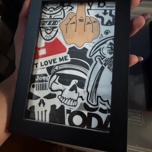 Sticker Collage in Black Frame